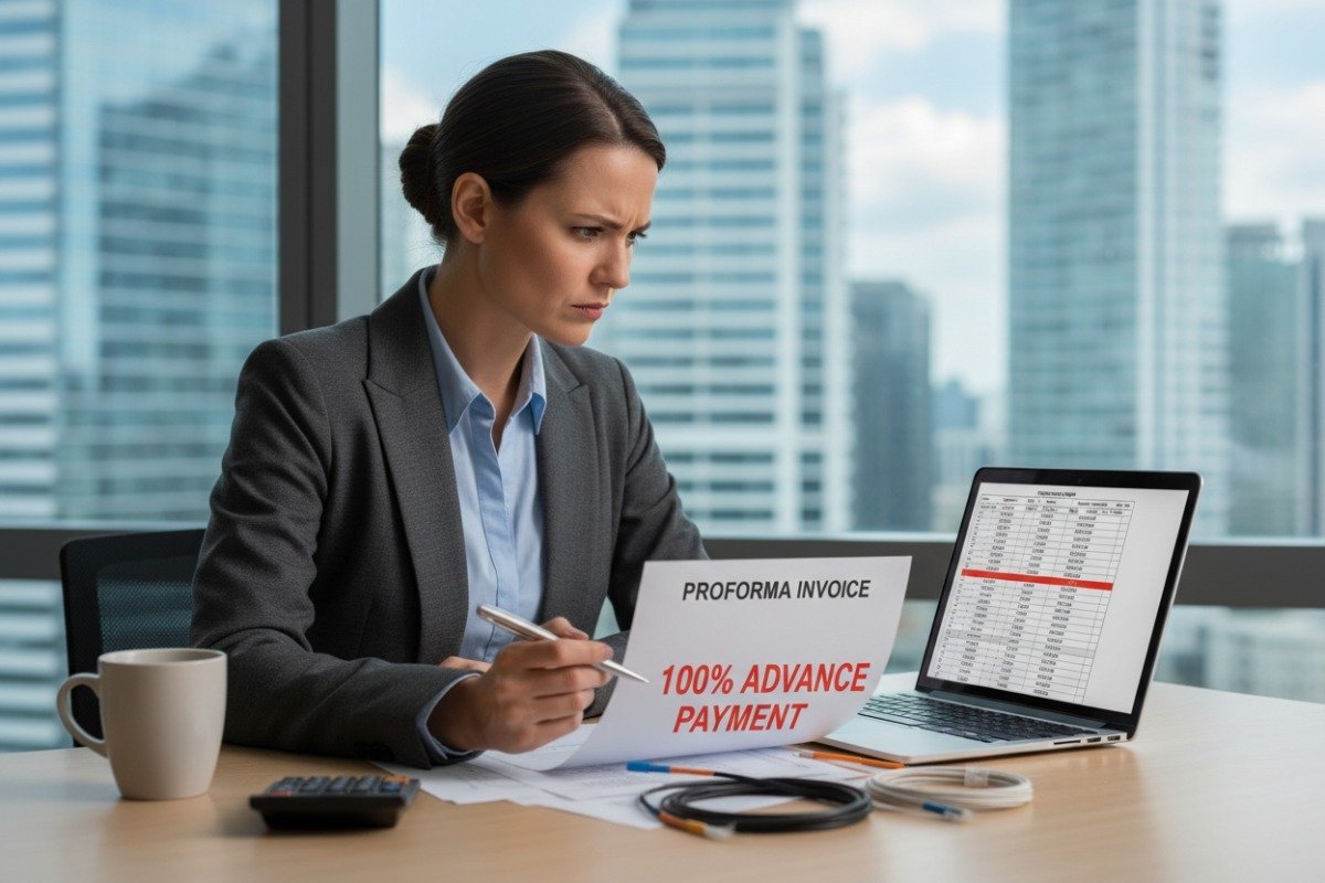 Supplier Communication Red Flags Procurement manager identifying red flags when communicating with potential Chinese suppliers (ID#5)